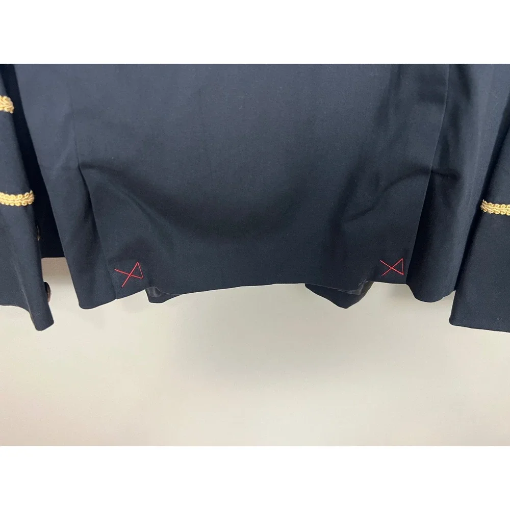 Ava & Viv Womens 4X Military Jacket Black Gold Button Braid Trim Ebony F16828152